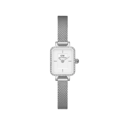 Afbeelding van Daniel Wellington Quadro MINI Lumine Bezel Horloge silvercoloured, Dames, Maat: One Size, Silver coloured