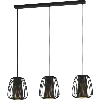 Afbeelding van hanglamp Curasao E27 99,5 cm zwart/goudkleur Zwart Staal EGLO