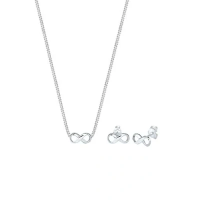 Afbeelding van Elli SET Stecker Infinity Symbol Endlos Oorbellen, Dames, Maat: 45, Silber