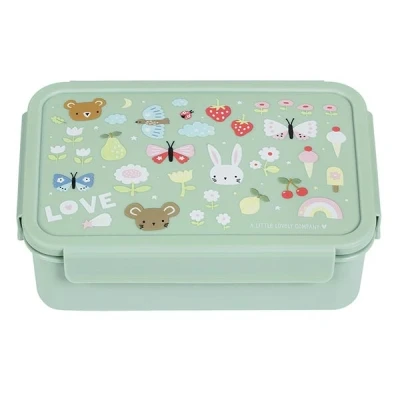 Afbeelding van A little lovely company broodtrommel met vakjesblad vrolijk