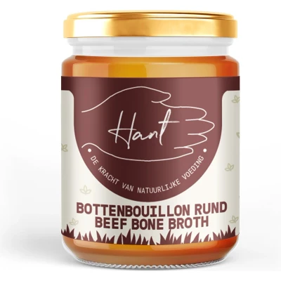 Afbeelding van HANT Bottenbouillon Rund Neutraal Halal Bone Broth 32 Uur Gekookt Collageen &amp; Voedingsstoffen 400 ml