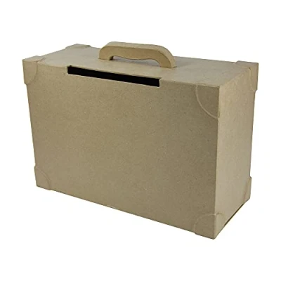 Image de Objet en papier mâché urne valise 14,5 x 36 23,5 cm