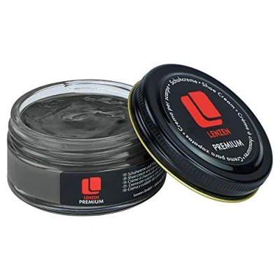 Afbeelding van Lenzen Premium schoencrème, voedende crème voor glad en generfd leer, Donkergrijs