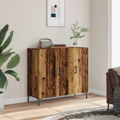 Afbeelding van vidaXL Dressoir 90x34x80 cm bewerkt hout oud houtkleurig
