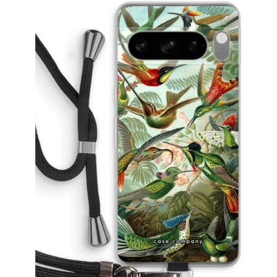 Afbeelding van Case Company® hoesje met Koord geschikt voor Google Pixel 8 Pro Haeckel Trochilidae Telefoonhoesje Zwart Bescherming aan alle Kanten en Over de Schermrand