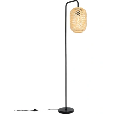 Afbeelding van QAZQA yvonne Oosterse Vloerlamp Staande Lamp 1 lichts H 170 cm Naturel Woonkamer Slaapkamer Keuken