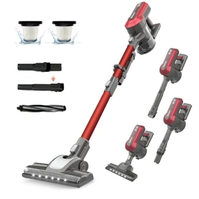 Afbeelding van Akitas V10 30V 450W 45kPa 60min Aspirateur sans Fil Balai, à Main, Léger, Moteur Numérique Balais (BLDC), Batterie Lithium Rechargeable, Idéal pour Moquettes et Poils d’Animaux
