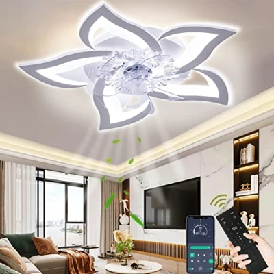 Afbeelding van Wildcat Stille plafondventilator met verlichting/led plafondlamp, 3 kleurtemperaturen (3000 6500 K) en ventilator 6 snelheden