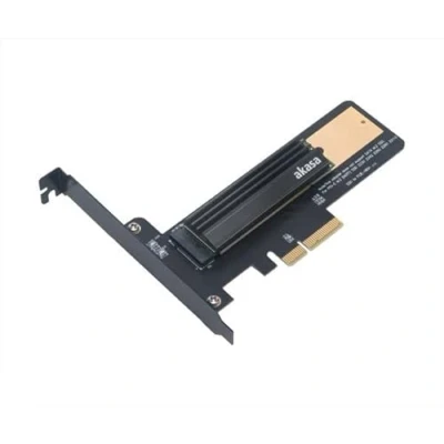 Afbeelding van Akasa M.2 SSD PCIe adapter insteekkaart met heatsink cooler en thermal pad, Full height and Low profile bracket included GEEN