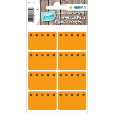 Afbeelding van Etiket HERMA 3774 26x40mm diepvries oranje 48 stuks Blister a 6 vel 10