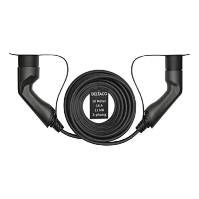 Afbeelding van Deltaco e Charge EV 32110 Oplaadkabel Elektrische Auto Type 2/Type 2 16A/11kW 10 m