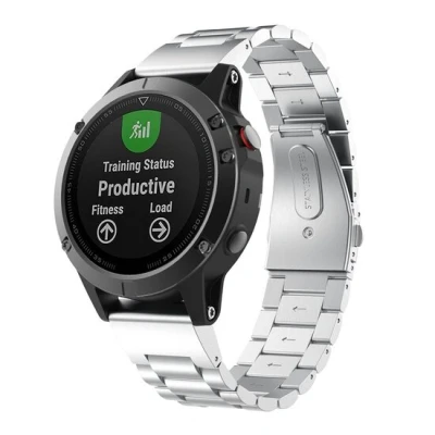 Afbeelding van Stalen schakelband Zilver Garmin Fenix 7X / 6X 5X