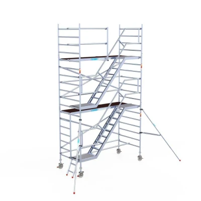 Afbeelding van Pro. alu trappentoren carbondeck 1.35x3.05x6.20m werkhoogte