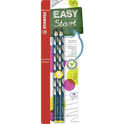 Afbeelding van STABILO EASYgraph HB 2 stuks Ergonomisch potlood Patrol Blauw Linkshandig
