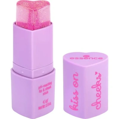 Afbeelding van essence kiss on cheeks pH reacting lip &amp; cheek stick nr. 01 kleuraanpassend roze, natuurlijk, veganistisch, zonder parabenen, microplasticdeeltjes, nanodeeltjes, 1 stuk (4,5 g)