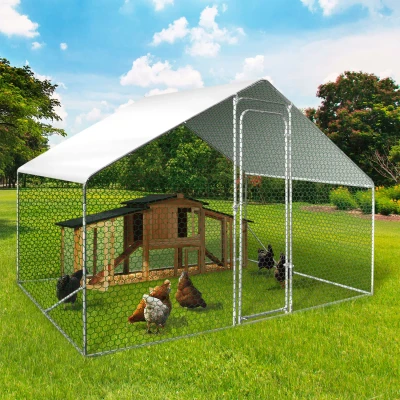 Image de Enclos poulailler 6 m² parc grillagé 3x2 M acier galvanisé