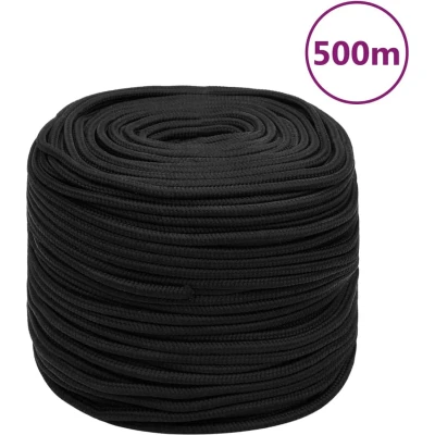 Afbeelding van vidaXL Boottouw 8 mm 500 m polypropeen zwart