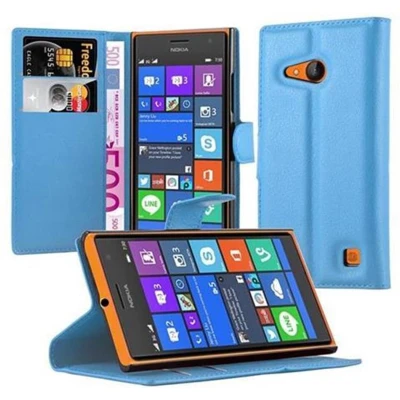 Afbeelding van Cadorabo Hoesje geschikt voor Nokia Lumia 730 in PASTEL BLAUW Beschermhoes met magnetische sluiting, standfunctie en kaartvakje Book Case Cover Etui