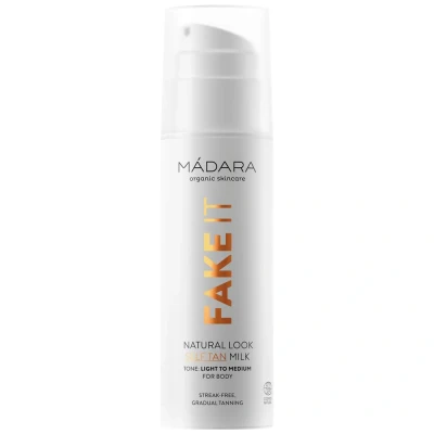 Afbeelding van MÁDARA FAKE IT Self Tan Milk 150 ml hyaluronzuur jojoba olie zelfbruiner
