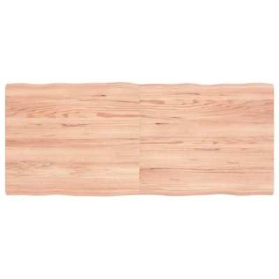 Afbeelding van Tafelblad natuurlijke rand 140x60x4 cm eikenhout lichtbruin