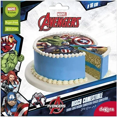 Afbeelding van Dekora 231365 Marvel Avengers taarttopper van suikervrij eetpapier 16 cm