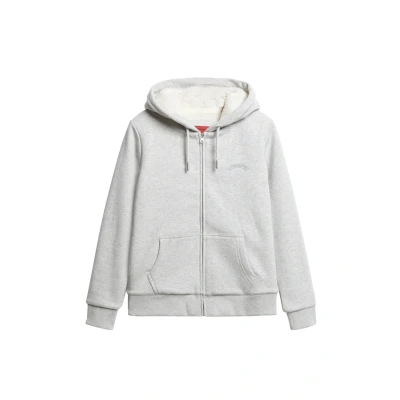 Afbeelding van Superdry Hoodie Sweater met rits, Dames, Maat: 42, Glacier grey marl
