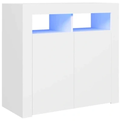 Afbeelding van vidaXL Dressoir met ledlampen, wit, 80 x 35 75 cm