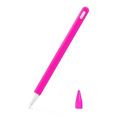 Afbeelding van MoKo Set van 2 siliconen pennenetui voor Apple Pencil 2e generatie/Apple Pro generatie rood Pitaya