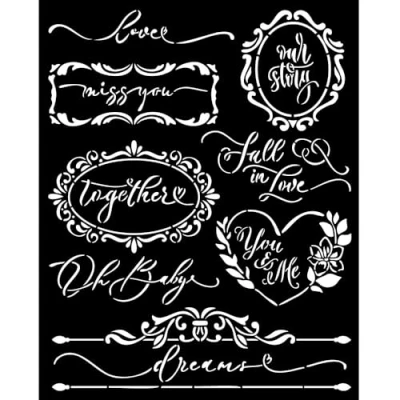 Afbeelding van Stamperia Romance Forever Thick Stencil 20x25cm Plates (KSTD154)