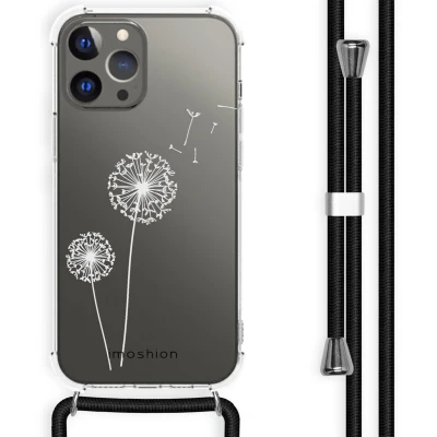 Afbeelding van iMoshion Hoesje Geschikt voor iPhone 13 Pro Max met Koord Design Wit / Dandelion