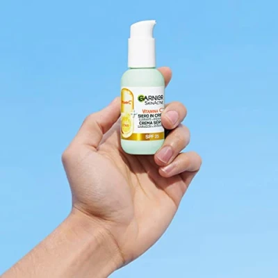 Afbeelding van Garnier Sérum en Crème Vitamine C SkinActive 2 1 et Hydratante SPF25, Anti Taches Éclairant, Non Graisse, Convient à tous les Types de Cuir, 50 ml