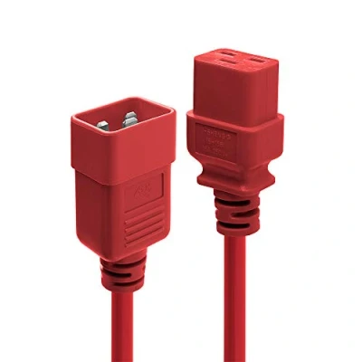 Image de Lindy Rallonge de câble d&#039;alimentation IEC 60320 C19 pour C20 250 V 16 A 3 m moulé rouge