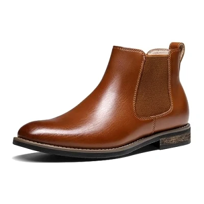 Afbeelding van Bruno Marc Heren Laarzen Leer Chelsea Mode Comfortabele Schoenen Laarzen, Bruin