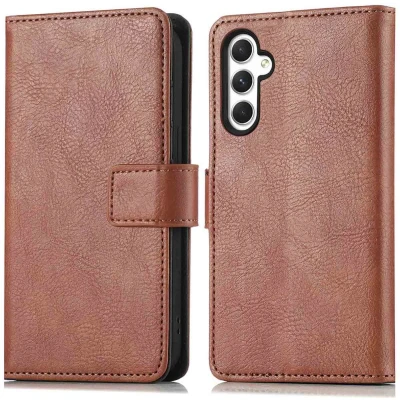 Afbeelding van iMoshion Hoesje Geschikt voor Samsung Galaxy A25 / A24 Met Pasjeshouder Luxe Bookcase Bruin