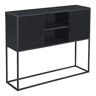 Afbeelding van Commode Motala spaanplaat 90x108,5x30 cm zwart