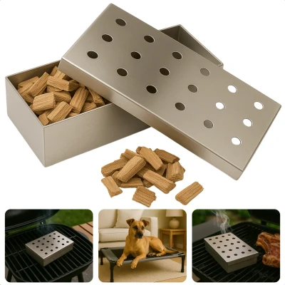 Afbeelding van Cheqo BBQ Rookbox RVS Smoker Box Perfect voor Rookdoos Smokerbox Barbecue