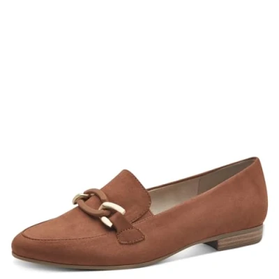 Afbeelding van Jana Instappers, Dames, Maat: 37, Cognac Textiel