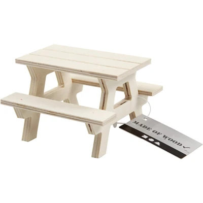 Afbeelding van Creotime Houten Picknickbank 8 X 5,5 Cm Triplex Blank Per Stuk