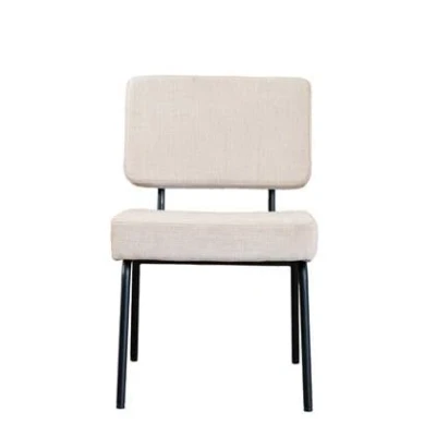 Afbeelding van Bronx71 Scandinavische eetkamerstoel Espen beige gerecyclede stof