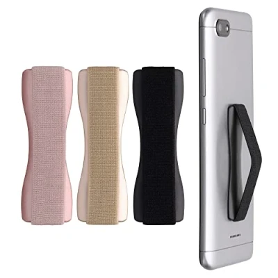Afbeelding van kwmobile vingerhouder voor smartphone Vingergreep telefoon Zelfklevende finger holder Set van 3 In zwart / roségoud goud