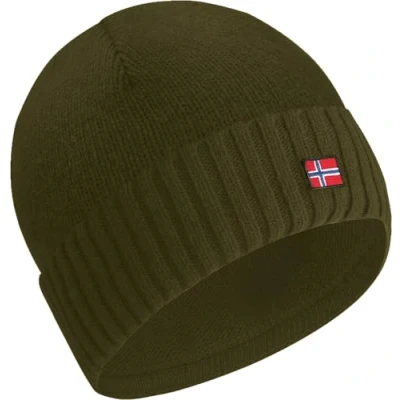 Afbeelding van ACE Norway wintermuts, gebreide muts van schapenwol voor volwassenen, wollen dames en heren, Donkergroen