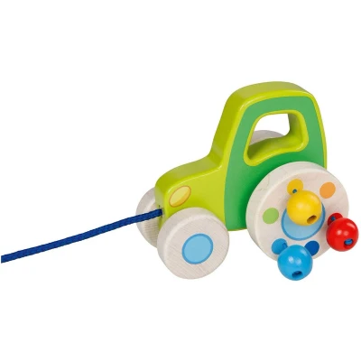 Afbeelding van Goki Houten Trekfiguur Tractor
