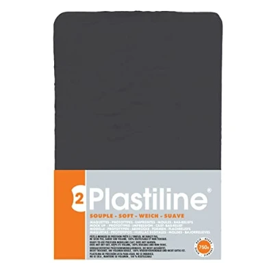 Afbeelding van Plastiline 7950T kunststof plaat boetseerklei, hoge precisie modelleren, beeldhouwen, hardheid 2 (zacht) 750 g zwarte tint gemaakt in Frankrijk
