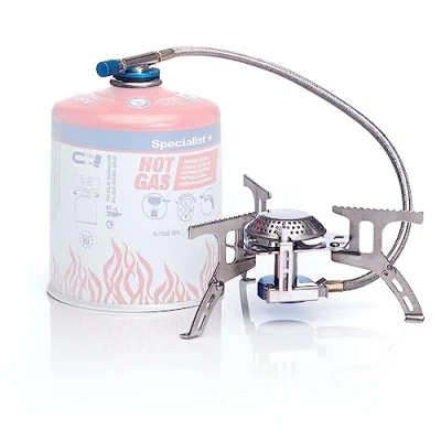 Afbeelding van Kampeer gasbrander, met elektrische ontsteking (piëzo) aansluting 7/16 Folding Stove