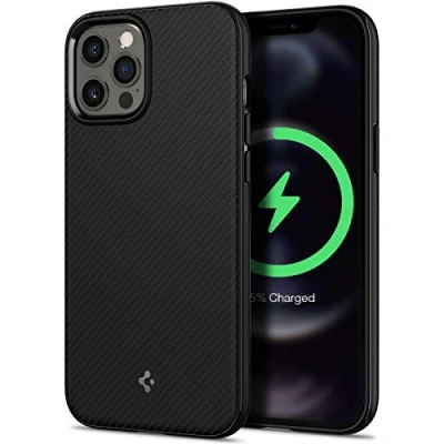 Afbeelding van Spigen Armor (magnetische ring) TPU met Air Cushion hoesje voor iPhone 12 Pro Max zwart