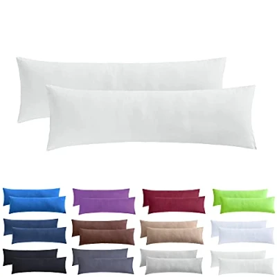 Afbeelding van NatureMark Jersey kussensloop set van 2 Oeko Tex gecertificeerd, katoen, natuur/crème, 40 x 145 cm (zijslaper/stijlkussenovertrek)
