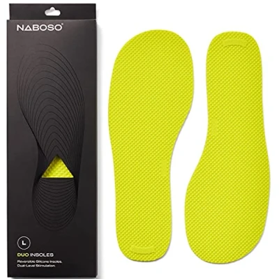 Afbeelding van Naboso DUO Inlegzolen Maat 35 tm 38 Dubbelzijdige Zooltjes met Textuur Silicone ter Bevordering van Energie en Wendbaarheid
