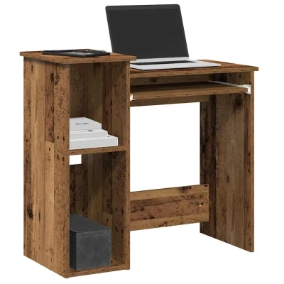 Afbeelding van vidaXL Bureau met schappen 84x40x78 cm bewerkt hout oud houtkleurig
