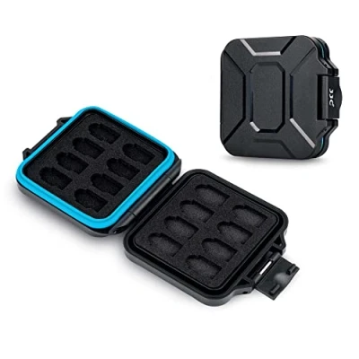 Afbeelding van JJC Geheugenkaarthoes met 16 vakken voor Micro SD kaarten, SDXC, SDHC, TF, waterdicht, schokbestendig, TF slank, transportbox organizer