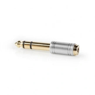 Afbeelding van 6.35 mm (m) naar 3.5 jack (v) adapter Nedis (Stereo, Verguld, Metaal)